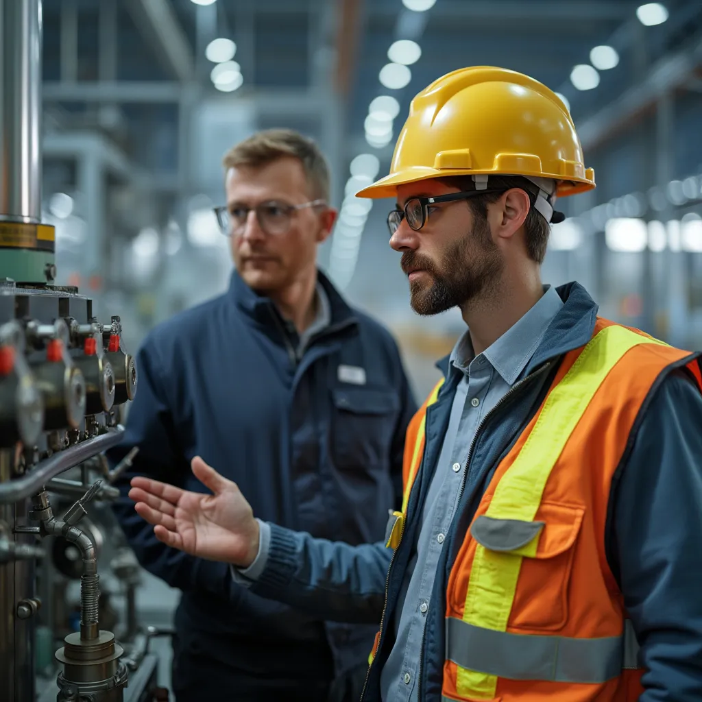 Consultant réalisant un audit en usine