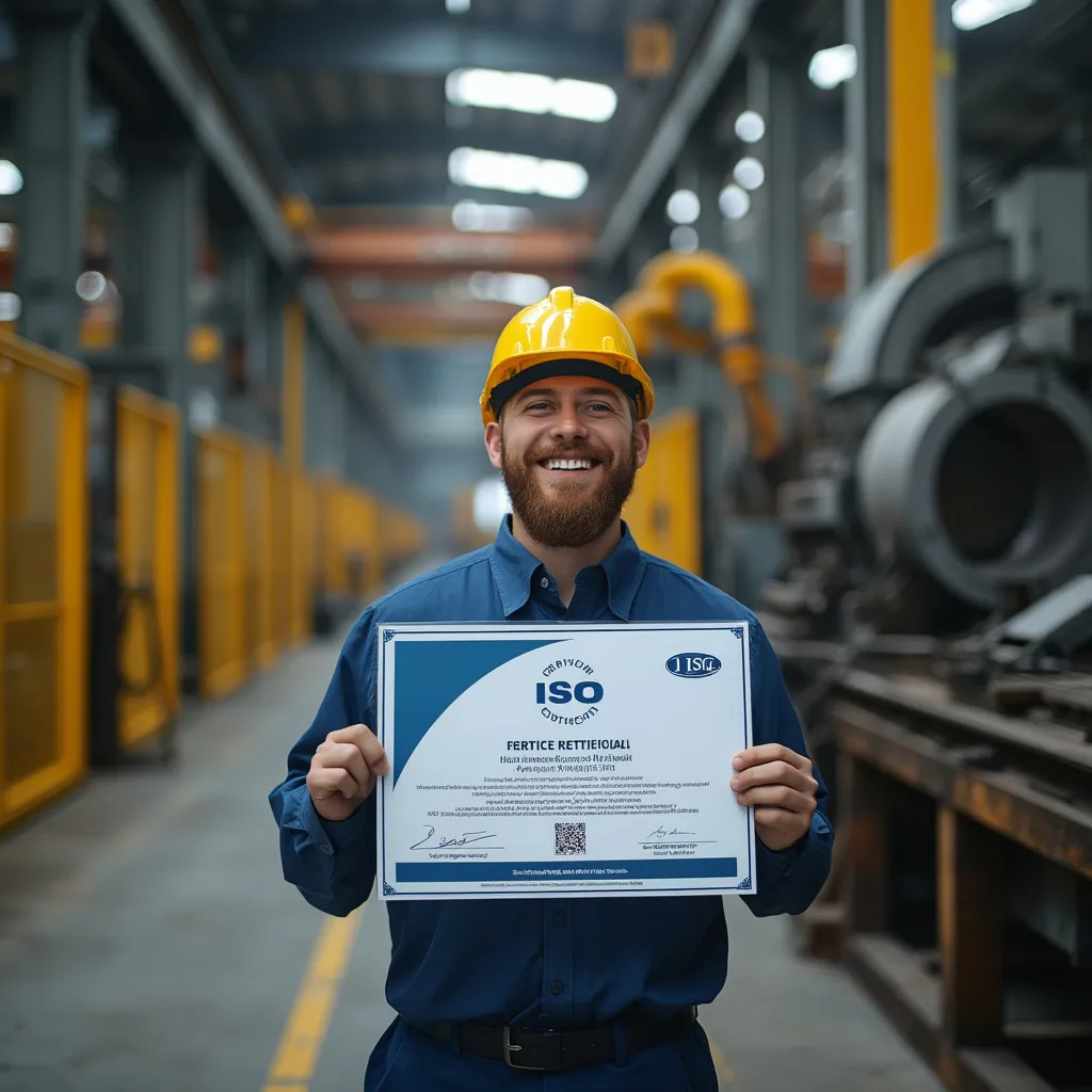 Usine métallurgique moderne après certification ISO